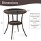 3 Piece Brown Rattan Patio Bistro Set with Tempered Glass Table and Aluminum Chairs